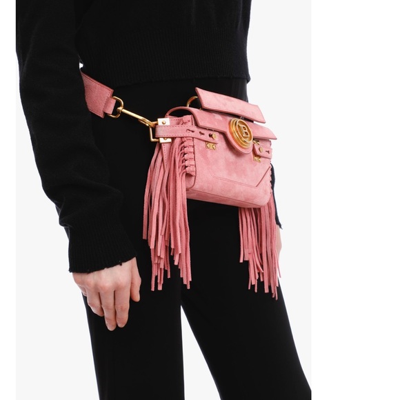 💥SOLD!💥 BALMAIN B-BUZZ BAGUETTE SUEDE BAG - Picture 5 of 11